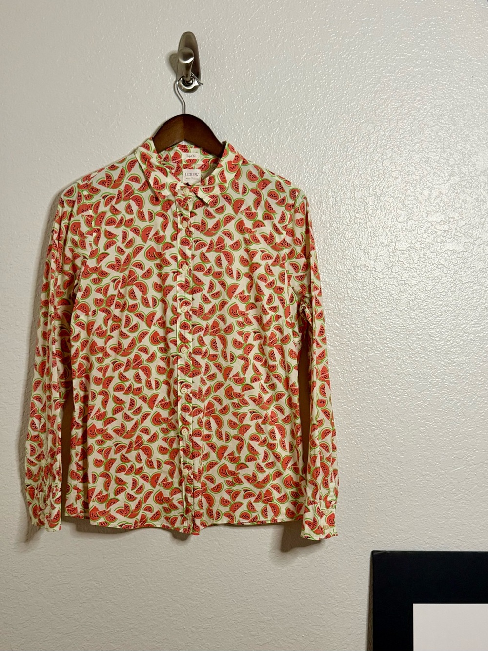 J.Crew Perfect Fit Watermelon Print Button Down Shirt M